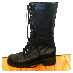 Long edgy combat boots